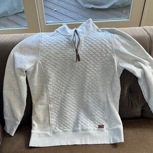 L.L. Bean Women's Light Gray Quilted Zip Up Sweater